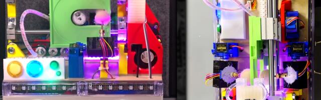 Disco-themed floppy disk cleaning machined demoed
