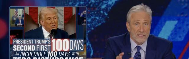 Jon Stewart gives a brutal assessment of Trumps first 100 days on The Daily Show