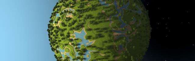 Planetary Minecraft-inspired demo uses a spherical planet — game has the same blocky mechanics, but converts flat earth surface into a sphere