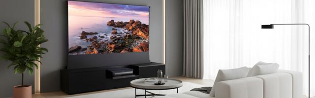 This ingenious TV bench is secretly an elite projector screen – with hidden compartments for your home theater speakers or soundbar