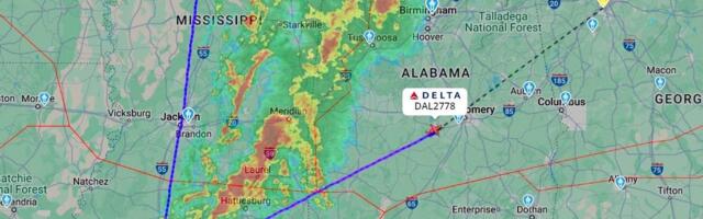 Map shows the journey-doubling detours 2 Delta flights took to avoid major storms