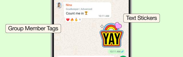 WhatsApp upgrades group chats with member tags and text stickers