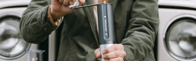 AeroPress just launched a stylish new manual coffee maker with titanium burrs that you can crank by hand — or with an electric drill