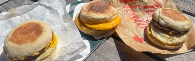 I tried breakfast sandwiches from Dunkin', Starbucks, and Tim Hortons. My favorite tasted fresh and flavorful.