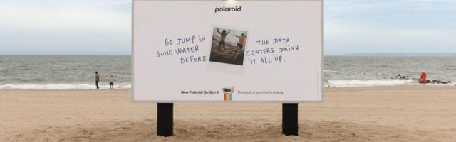 Polaroid tells people to jump in some water 'before the data centers drink it all up'