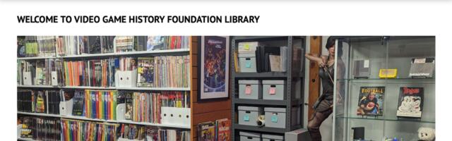 The Video Game History Foundation's online library is now open