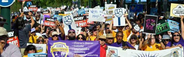 Disneyland union protesters chant ‘shut it down’ ahead of strike vote