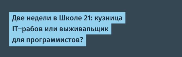 Две недели в Школе 21: кузница IT-рабов или выживальщик для программистов?