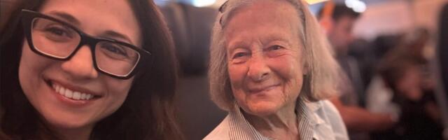 I sat next to a 95-year-old solo traveler on an international flight. Now my pen pal, she's taught me a lot about life.