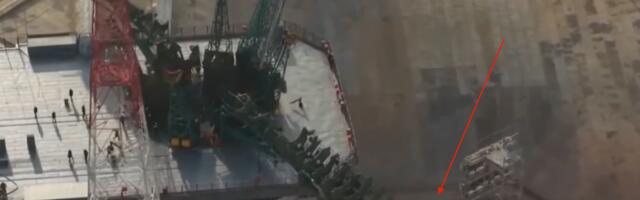 Новость с запозданием: При запуске Союз МС-28 отвалилась часть стартового стола