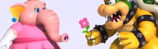 Bower isn't up to the tusk of wooing elephant Peach in this Super Mario Bros Wonder animation