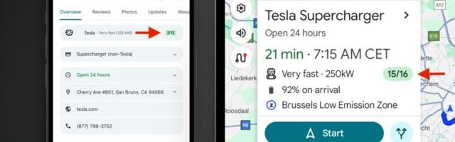 No more guessing: Google Maps can now tell you if a Tesla Supercharger is available