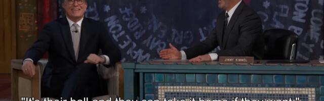 Jimmy Kimmel and Stephen Colbert discuss being taken off air
