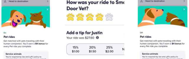 Lyft’s belated Pet Mode matches drivers to those traveling with their furry friends