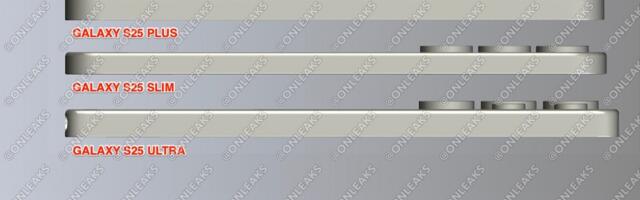 Samsung Galaxy S25 Slim's thinness compared to the rest of the family
