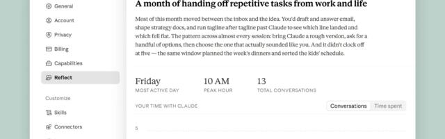 Anthropic Adds 'Reflect' Feature to Claude for Tracking Your Usage