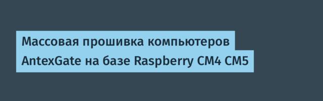 Массовая прошивка компьютеров AntexGate на базе Raspberry CM4 CM5