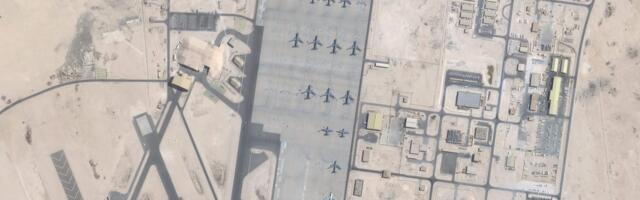 Satellite images show American military planes missing from a vulnerable base as the US fortifies its Middle East presence