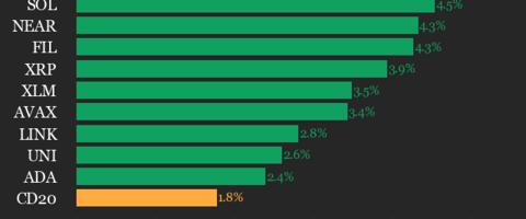 CoinDesk 20 Performance Update: Polkadot (DOT) Rose 5.2%, Leading Index Higher