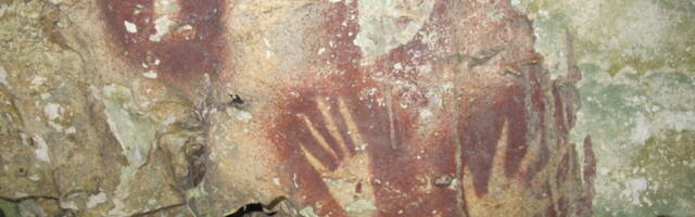 This 67,800-year-old hand stencil is the world's oldest human-made art