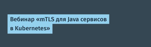 Вебинар «mTLS для Java сервисов в Kubernetes»