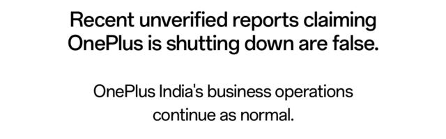 OnePlus flatly denies shutdown rumors, calls report ‘false’
