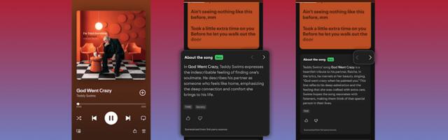 Spotify now lets you swipe on songs to learn more about them