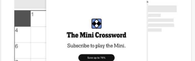 The New York Times Mini Crossword Is Now Paywalled: Here's One Way to Play