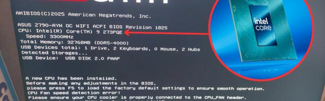 Modder gets Intel's OEM-only 'Bartlett Lake' CPU to post on a regular Asus Z790 motherboard — BIOS was edited by Claude AI to make Core Ultra 9 273QPE boot