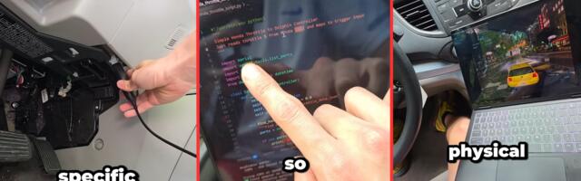 Gamer turns 2012 Honda CR-V into Need for Speed Underground controller — laptop reads throttle input using OBD and a Python library, no luck with steering
