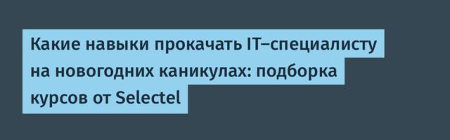 Какие навыки прокачать IT-специалисту на новогодних каникулах: подборка курсов от Selectel