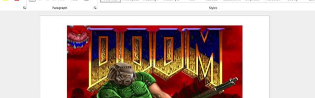 Doom ported to a standalone Microsoft Word document — plays well but there's no sound