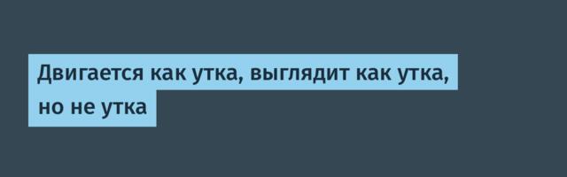 Двигается как утка, выглядит как утка, но не утка