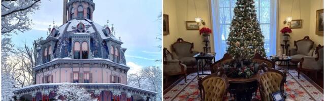 Look inside the Armour-Stiner Octagon House, an ornate 19th-century mansion in New York, decorated for the holidays
