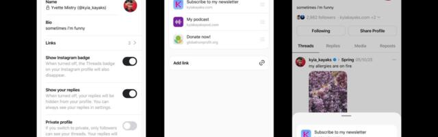Threads follows Instagram with more links in bio