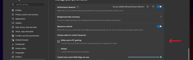 Microsoft is working on a RAM limit slider for its Edge Browser, to prioritize memory-intensive applications, PC games