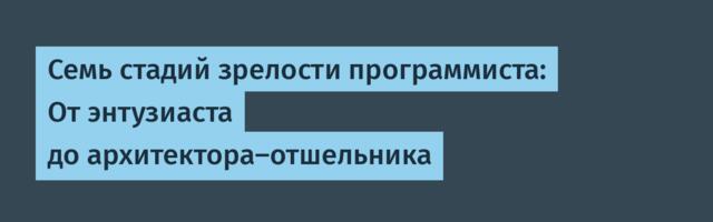 Семь стадий зрелости программиста: От энтузиаста до архитектора-отшельника