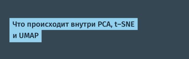 Что происходит внутри PCA, t-SNE и UMAP