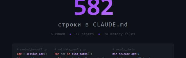 Мой CLAUDE.md — 582 строки. Вот зачем