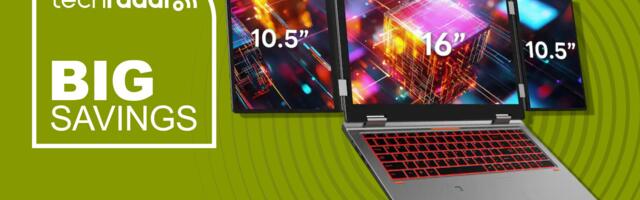 This wild triple-screen 16-inch Windows 11 Pro laptop packs a Core i7, 64GB RAM, and 2TB SSD - and it's better than half price right now