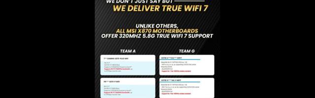 MSI touts "true" Wi-Fi 7 support on X870 motherboards over the competition — MSI supports 320 MHz channel, while rivals are limited to 160 MHz