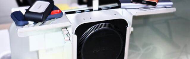 This is the weirdest docking station I've ever seen - Bygital Mac Mini winged dock promises to make your beloved device disappear behind your monitor or under your desk - but that's not its biggest feature