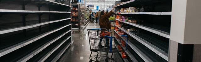Photos show empty supermarket shelves as millions across the US brace for Winter Storm Fern