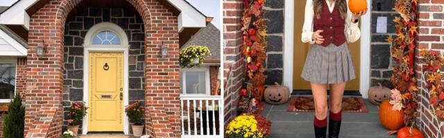Before-and-after photos show how a woman boosted her home's curb appeal with a mudroom and statement arch