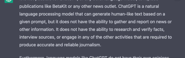 Will ChatGPT replace BetaKit?