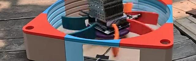 PC designed to be air cooled at the center of a massive fan — centrifugal force says no