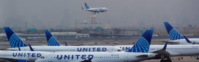 Images show dozens of planes in line to take off from Newark as shutdown chaos caused 4-hour-long delays