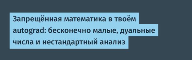 Запрещённая математика в твоём autograd: бесконечно малые, дуальные числа и нестандартный анализ