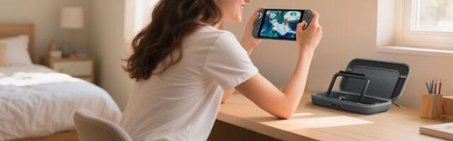 This Belkin charging case for the Switch 2 has a screen for checking battery life