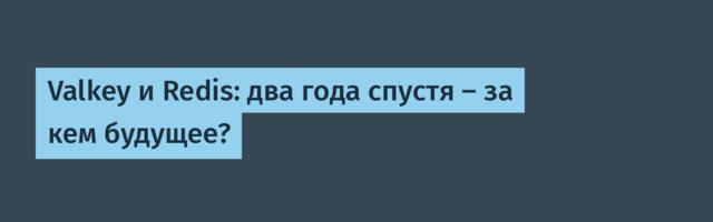 Valkey и Redis: два года спустя — за кем будущее?